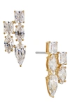 Nadri Cubic Zirconia Cluster Stud Earrings In Gold