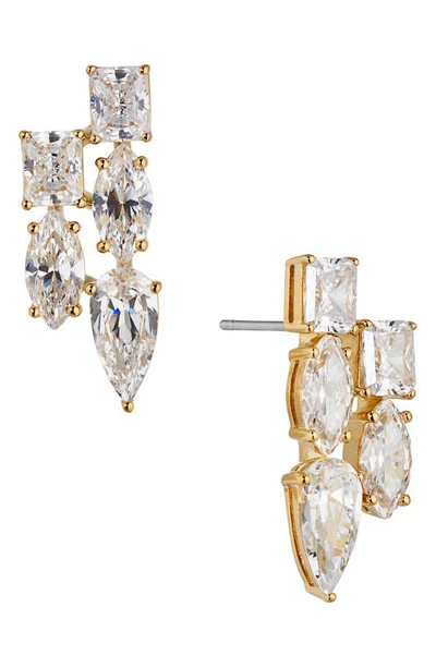 Nadri Cubic Zirconia Cluster Stud Earrings In Gold