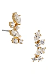 Nadri Flutter Cubic Zirconia Stud Earrings In Gold