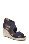 Lifestride Thrive Espadrille Platform Wedge Sandal In Navy Fabric