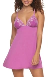 Black Bow Demure Chemise In Radiant Orchid