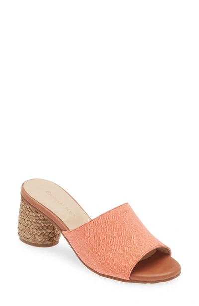 Chocolat Blu Block Heel Sandal In Light Orange Linen