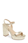 L Agence Odila Platform Sandal In Gold