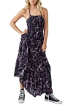 Free People Heat Wave Floral Print High/low Dress In Dark Night Combo