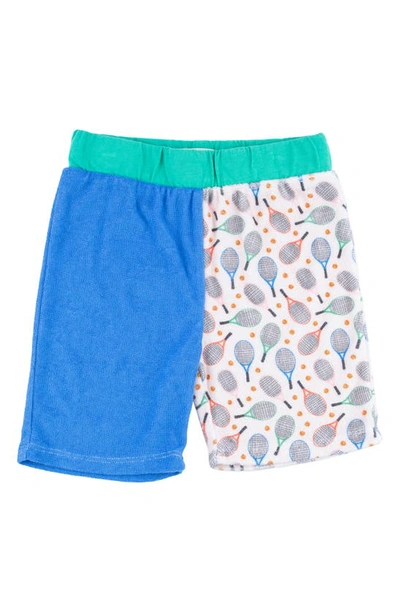 Miki Miette Kids' Nathan Tennis Colorblock Cotton Shorts In Blue