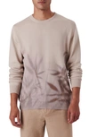 Bugatchi Leaf Print Cotton Sweater In Almond