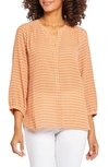 Nydj Three Quarter Sleeve Printed Pintucked Back Blouse In Sedona Springs