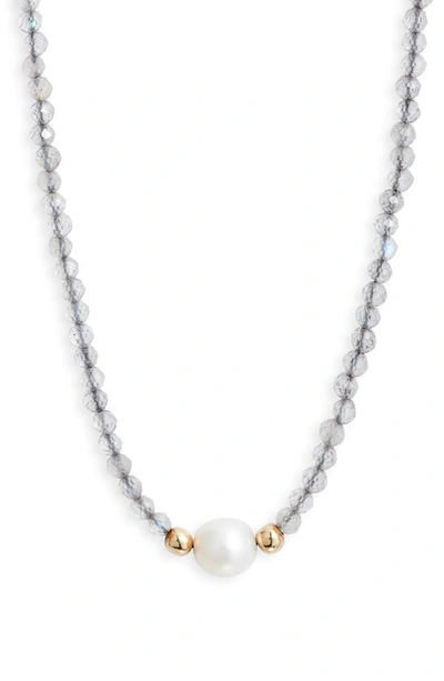 Argento Vivo Sterling Silver Freshwater Pearl Beaded Necklace In Gold