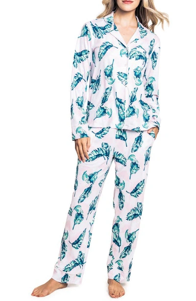 Petite Plume St. Tropez Palms Cotton Jersey Pyjamas In Green