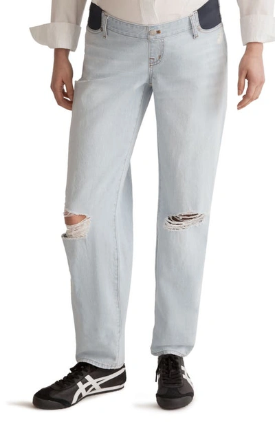 Madewell The Side Panel Slouchy Maternity Boyfriend Jeans In Wrightlane Wash