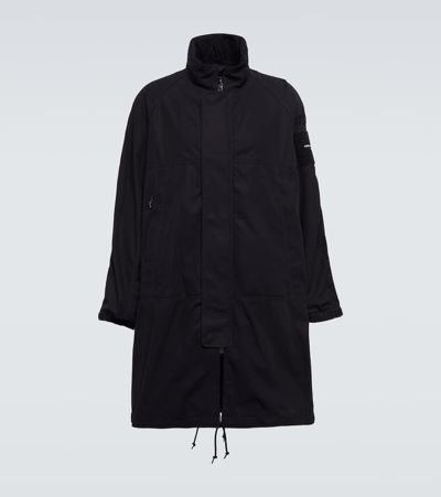 Comme Des Garçons Homme Deux Logo贴饰棉质派克大衣 In Blue