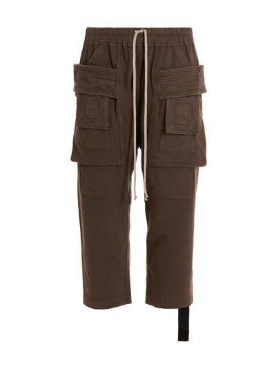 Drkshdw Creatch Cargo Cropped Drawstring Pants In Brown