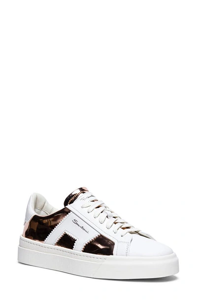 Santoni Dbsa Leather Low-top Sneakers In White