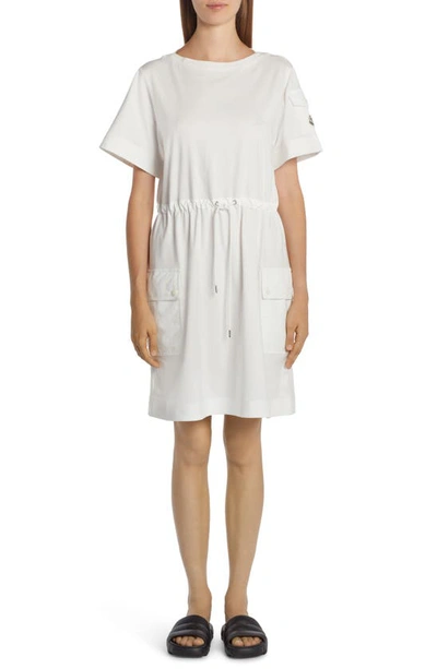 Moncler T-shirt Dress With Drawstring Waist In 033