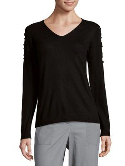 Zero Degrees Celsius Tie Sleeve Pullover In Black