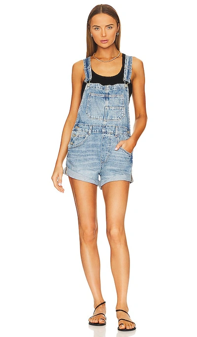 Free People Ziggy Denim Light Wash Shortalls In Multi