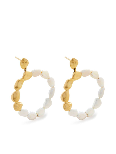 Monica Vinader Pearl Dangle Earrings In Gold