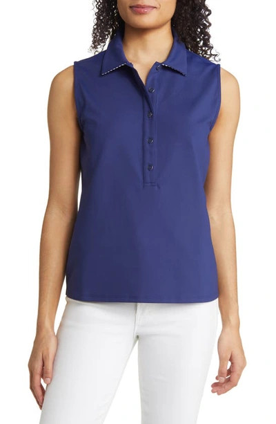 Tommy Bahama Aubrey Refined Sleeveless Polo In Blue