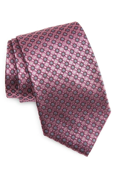 Nordstrom Neat Medallion Silk X-long Tie In Pink