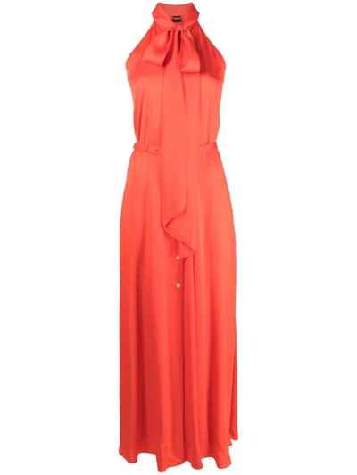 Aspesi V-neck Sleeveless Shirt Dress In Orange