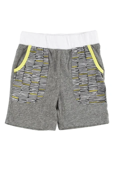 Miki Miette Kids' Alek Matchstick Colorblock Cotton Shorts In Grey