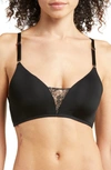 Skarlett Blue Entice Wireless Push-up Bra In Black,nylon