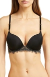 Skarlett Blue Entice Lace Push-up Bra In Black,nylon