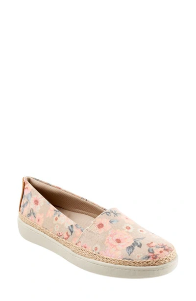 Trotters Accent Slip-on In Taupe Floral
