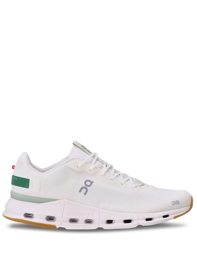 On Cloudnova Lace-up Sneakers In Whitegreen