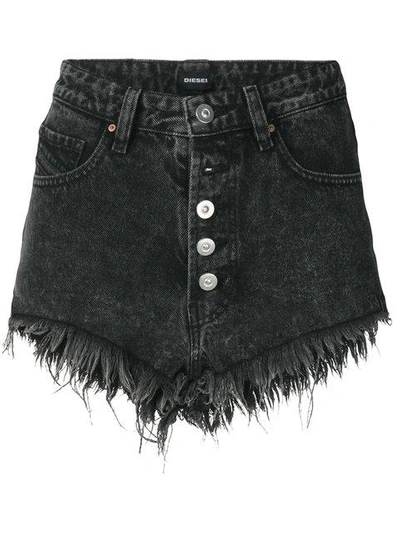 Diesel Denim High Waist Shorts - Black