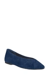 Birdies Goldfinch Pointed Toe Flat In Indigo Suede