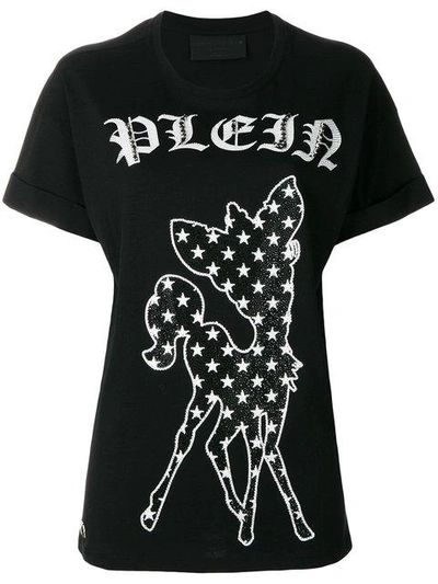 Philipp Plein Deer Motif T-shirt - Black