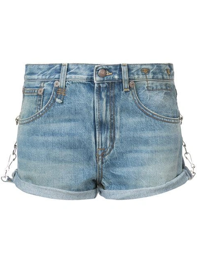 R13 Cut Off Denim Shorts - Blue