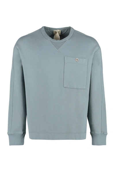 Ten C Cotton Crew-neck Sweatshirt In Blue