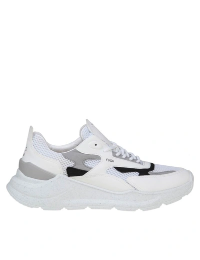 Date Fuga Sneakers In Black/white Leather And Fabric