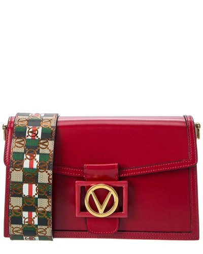 Valentino By Mario Valentino Mina Rope Guitar Leather Crossbody In Red