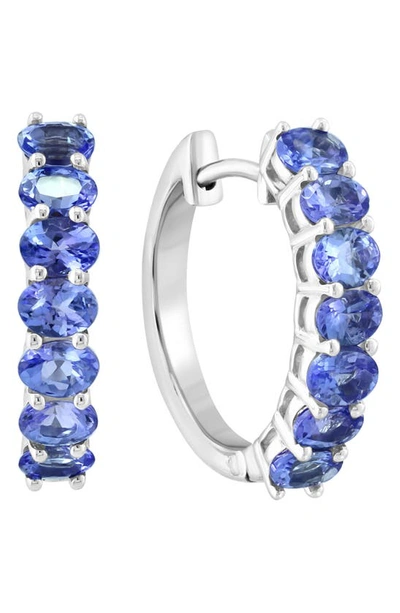 Effy Sterling Silver Sapphire Hoop Earrings In Purple