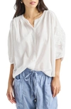 Splendid Fiorella Cotton & Linen Blouse In White