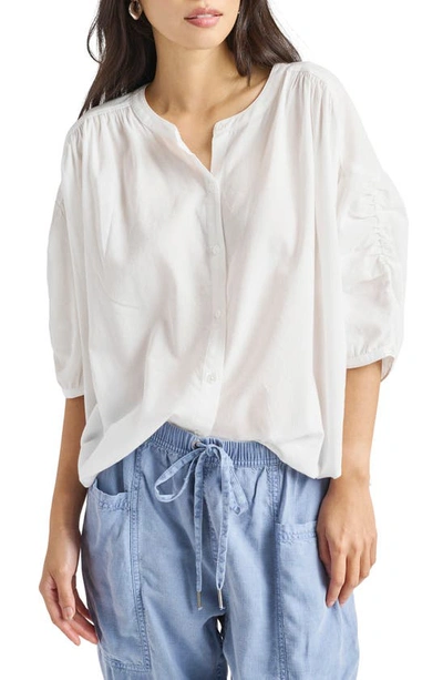 Splendid Fiorella Cotton & Linen Blouse In White