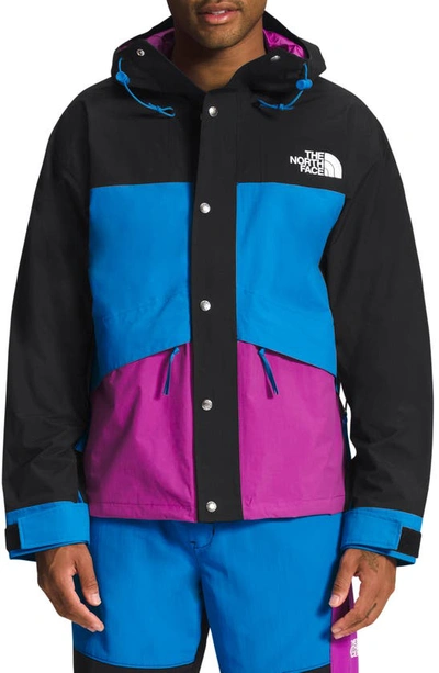 The North Face '86 Retro Waterproof Mountain Jacket In Black/super Blue/purple Cactus