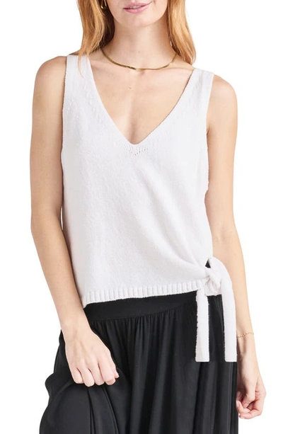 Splendid Berkeley Side Tie Cotton Sweater Tank In White