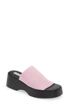 Steve Madden Slinky 30 Platform Slide Sandal In Pink/ Black