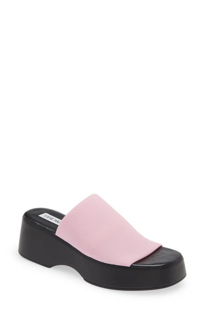 Steve Madden Slinky 30 Platform Slide Sandal In Pink/ Black