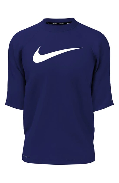 Nike Dri-fit Big Kids' (boys') Short-sleeve Hydroguard In Blue