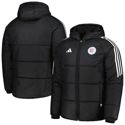 Adidas Originals Adidas Black Chicago Fire Winter Raglan Full-zip Hoodie Jacket