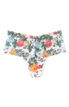 Hanky Panky Print Retro Lace Thong In Last Promise