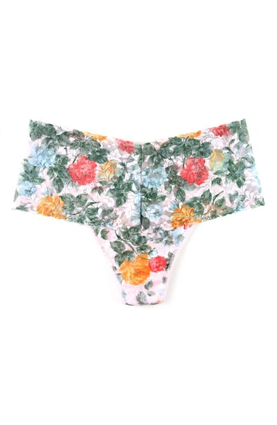 Hanky Panky Print Retro Lace Thong In Lost Promises