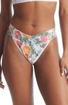 Hanky Panky Print Lace Original Rise Thong In Lost Promises