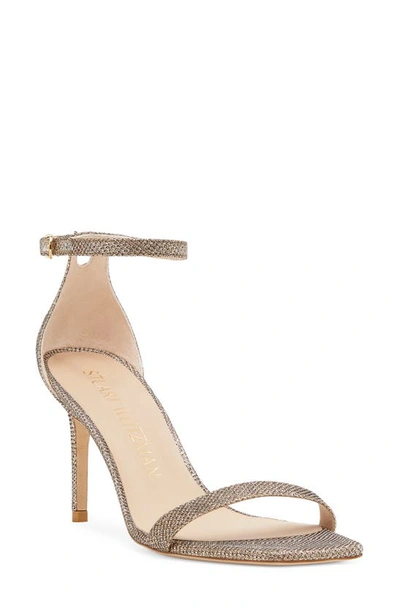 Stuart Weitzman Nakedcurve Ankle Strap Sandal In Adobe