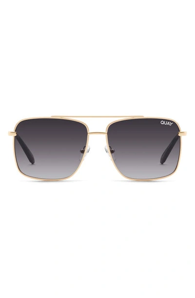 Quay Hot Take 51mm Gradient Aviator Sunglassess In Rose Gold,smoke Pink